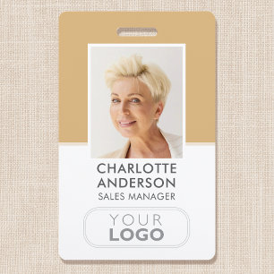 Modern Employee ID Name Company Logo Gold Ausweis