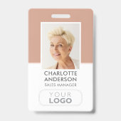 Modern Employee ID Name Company Logo Terracotta Ausweis (Vorderseite)