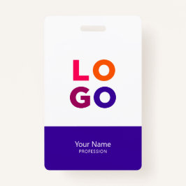 Modern Employee Logo, Photo, Qr Code, Name Indigo Ausweis