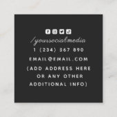 Modern Energy Healer Psychische Diamond Magic Trän Quadratische Visitenkarte (Rückseite)