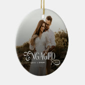 Modern Engaged Chic Couples Photo Gifts Keramik Ornament (Rechts)