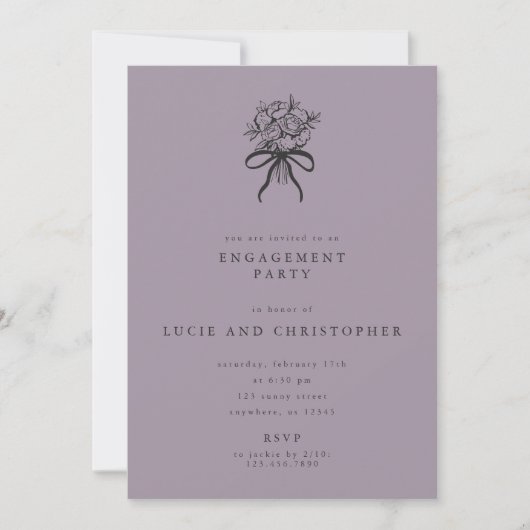 Modern Engagement Party Invitation Einladung (Vorderseite)