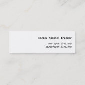Modern English Cocker Spanel Mini Visitenkarte (Rückseite)