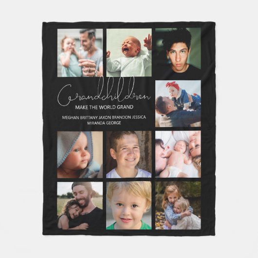 Modern | Enkel | Foto Collage Fleece Blan (Vorderseite)