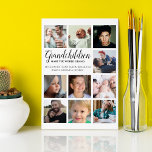 Modern | Enkel | FotoCollage Fotoplatte<br><div class="desc">Einzigartige Enkel-10-Foto-Collage-Plakette macht das Geschenk für jeden Großeltern,  mit Text,  der "GRANDCHILDREN MACHEN DIE WELT GRAND",  gefolgt von ihren Namen. Alle Stile,  Größen und Farben des Schriftartes können durch einen Klick auf den Link nach der Personalisierung angepasst werden.</div>