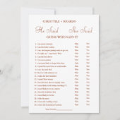 Modern Er sagte, sie habe Brautparty-Spielkarte ge Ankündigung (Vorderseite)