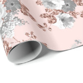 Modern erröten der rosa weiße Blumen Geschenkpapier (Rolleneckpunkt)
