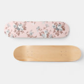 Modern erröten der rosa weiße Blumen Skateboard (Horizontal)