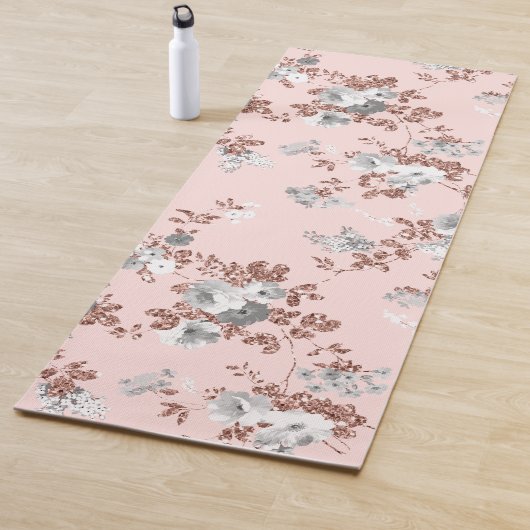 Modern erröten der rosa weiße Blumen Yogamatte (Beispiel)