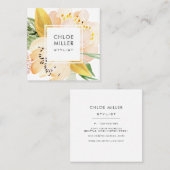 Modern erröten Pfirsich-quadratische mit Quadratische Visitenkarte (Vorne/Hinten)