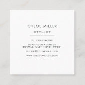 Modern erröten Pfirsich-quadratische mit Quadratische Visitenkarte (Rückseite)