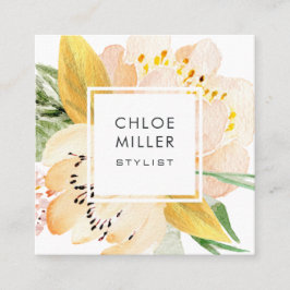 Modern erröten Pfirsich-quadratische mit Quadratische Visitenkarte