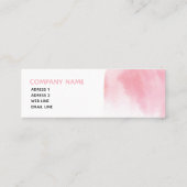 Modern erröten rosa Aquarell-dünne Visitenkarte (Rückseite)