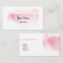 Modern erröten rosa Aquarell-Visitenkarte Visitenkarte