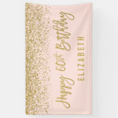 Modern erröten rosa Imitat-GoldGlitzer-60. Banner (Vertikal)