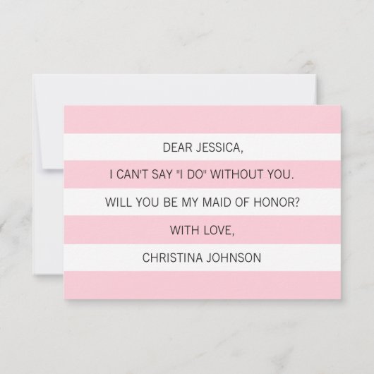 Modern erröten ROSA Sie ist meine TRAUZEUGIN? Einladung (Rückseite)