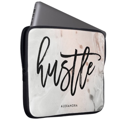 Modern erröten rosa und graues Gedränge des Laptopschutzhülle (Vorne Rechts)