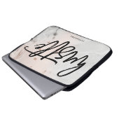 Modern erröten rosa und graues Gedränge des Laptopschutzhülle (Vorne Knopf)