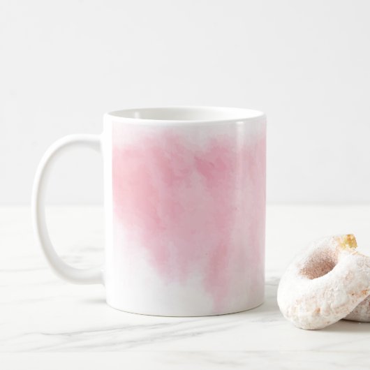 Modern erröten rosa Watercolor-Tasse Kaffeetasse (Mit Donut)