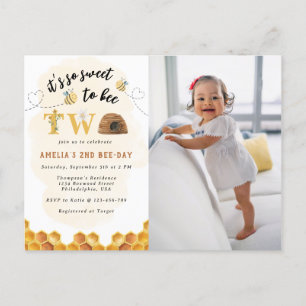 Modern Es ist so süß, ein zweites Foto zu sein Einladungspostkarte