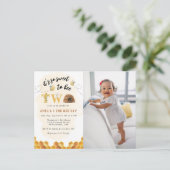 Modern Es ist so süß, ein zweites Foto zu sein Einladungspostkarte (Stehend Vorderseite)