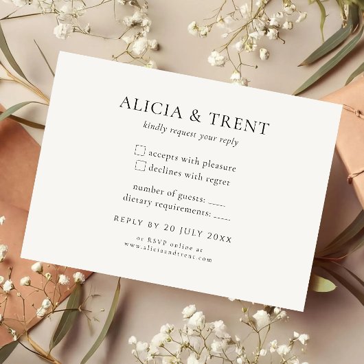 Modern Estate RSVP Card | Minimalist Elegant Karte