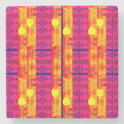 Modern Ethnic Geometric Steinuntersetzer (Vorderseite)