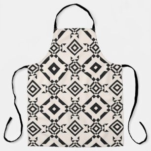 Modern ethnic ornament. Black and white vintage ge Schürze