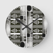 Modern Ethnic Wall Clock Runde Wanduhr (Vorderseite)