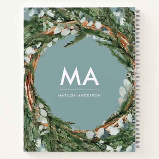 Modern eucalyptus botanical foliocide ursprünglich notizblock (Rückseite)