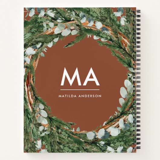 Modern eucalyptus botanical foliocide ursprünglich notizblock (Rückseite)