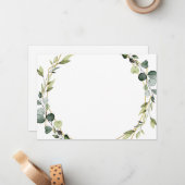 Modern Eucalyptus Foliage Wreath Frame Boho Mitteilungskarte (Vorderseite/Rückseite Beispiel)