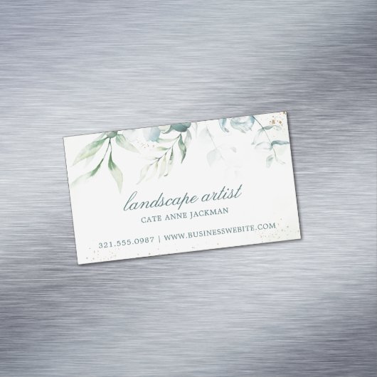 Modern Eucalyptus Greenery Elegant Magnetische Visitenkarte (Beispiel)