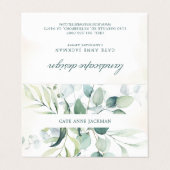 Modern Eucalyptus Greenery QR Code Elegant Visitenkarten (Außenseite Aufgefaltet)