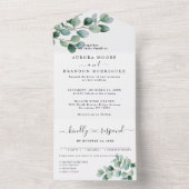 Modern Eucalyptus Greenery Wedding All In One Einladung (Innen Boden)