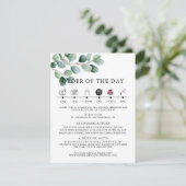 Modern Eucalyptus Greenery Wedding Begleitkarte (Stehend Vorderseite)