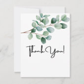 Modern Eucalyptus Greenery Wedding Dankeskarte (Vorderseite)