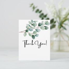 Modern Eucalyptus Greenery Wedding Dankeskarte