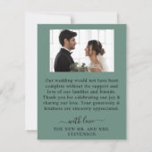 Modern Eucalyptus Greenery Wedding Dankeskarte (Rückseite)