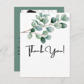 Modern Eucalyptus Greenery Wedding Dankeskarte (Vorne/Hinten)