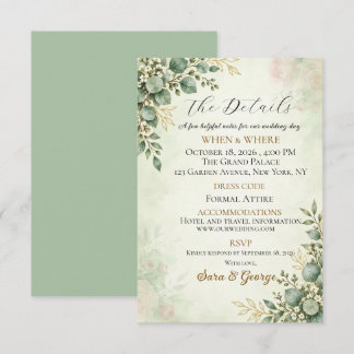 Modern Eucalyptus Greenery Wedding Enclosure card Begleitkarte