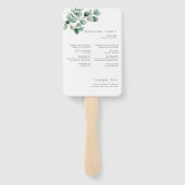 Modern Eucalyptus Greenery Wedding Fächer (Rückseite)