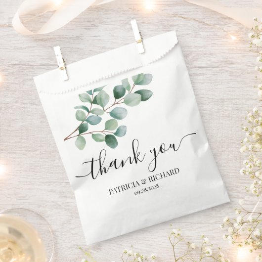 Modern Eucalyptus Greenery Wedding Geschenktütchen (Ausgeschnitten)