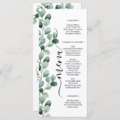 Modern Eucalyptus Greenery Wedding Menükarte (Vorne/Hinten)