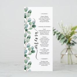 Modern Eucalyptus Greenery Wedding Menükarte