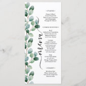 Modern Eucalyptus Greenery Wedding Menükarte (Vorderseite)