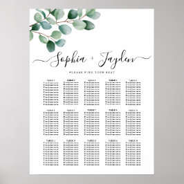Modern Eucalyptus Greenery Wedding Poster