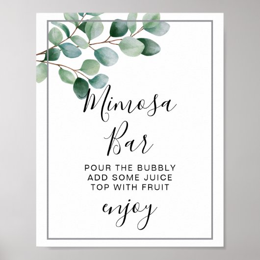 Modern Eucalyptus Greenery Wedding Poster (Vorne)