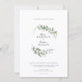 Modern Eucalyptus Greenery Wedding QR Code RSVP Einladung (Vorderseite)
