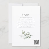 Modern Eucalyptus Greenery Wedding QR Code RSVP Einladung (Rückseite)